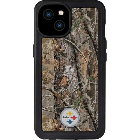 NFL Pittsburgh Steelers Realtree AP Camo iPhone 15 Plus Waterproof Case
